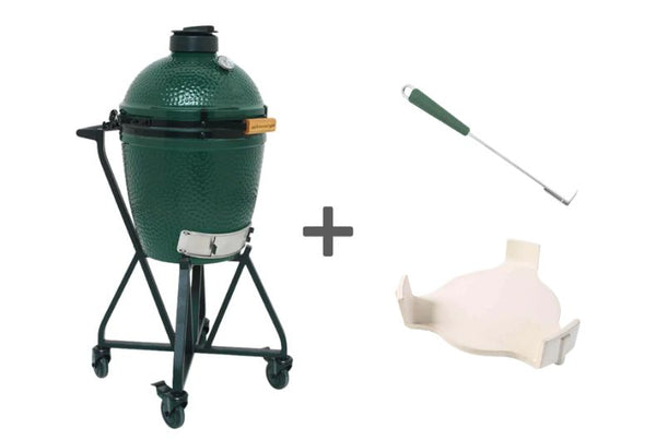 Pack barbecue kamado Medium avec chariot à roulettes + convEGGtor + racloir - BIG GREEN EGG