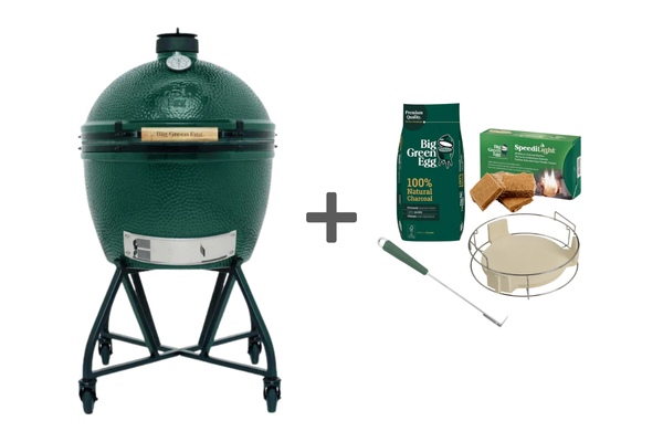 Pack barbecue kamado XL avec chariot à roulettes + convEGGtor - BIG GREEN EGG