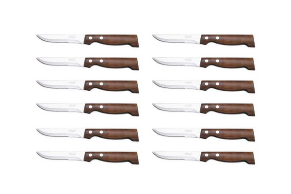 Couteaux à steak 12 pièces, lame 11 cm en acier NITRUM®, manche bois - ARCOS