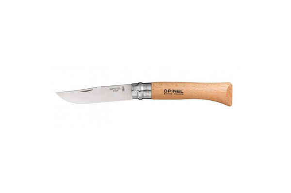 Opinel n° 10, couteau pliant traditionnel, lame en acier de 10 cm, manche en hêtre - OPINEL