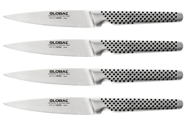 Coffret de 4 couteaux à steak japonais Global GSF4023 lames crantées 11cm
