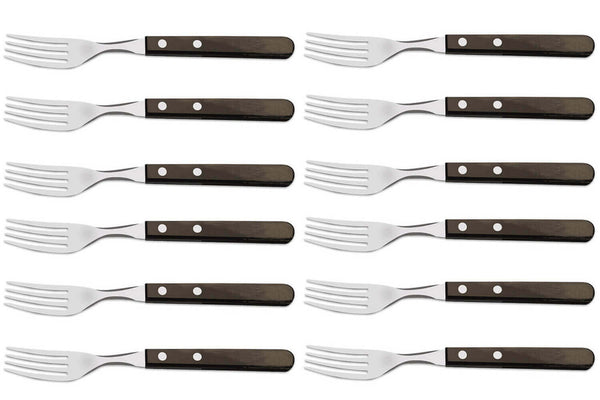 Set de 12 fourchettes Tramontina Gaucho manche marron