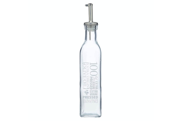 Bouteille à huile / vinaigre KitchenCraft World of Flavours en verre décoré 270ml